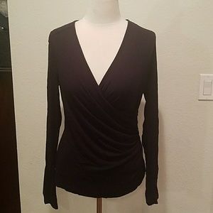 Ruched jersey long sleeve top